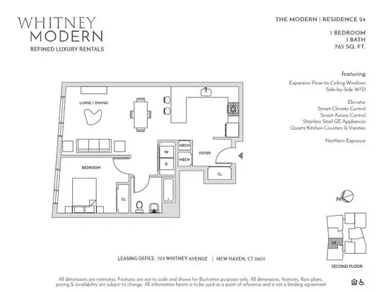 Whitney Modern Apartment for rent in New Haven, CT