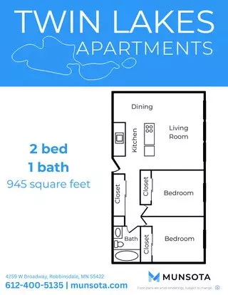 Twin Lakes Apartments Apartment for rent in Robbinsdale, MN