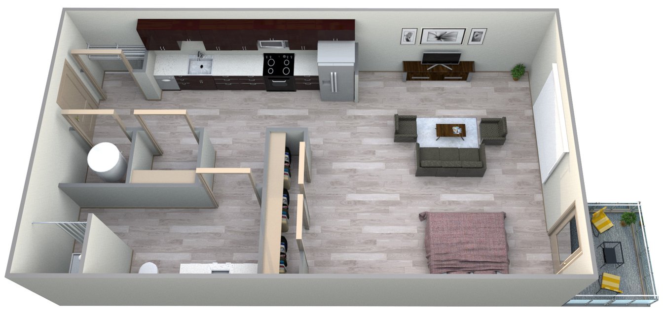 Studio 1 Bathroom Apartment for rent at Azure Houston Apartments in Houston, TX