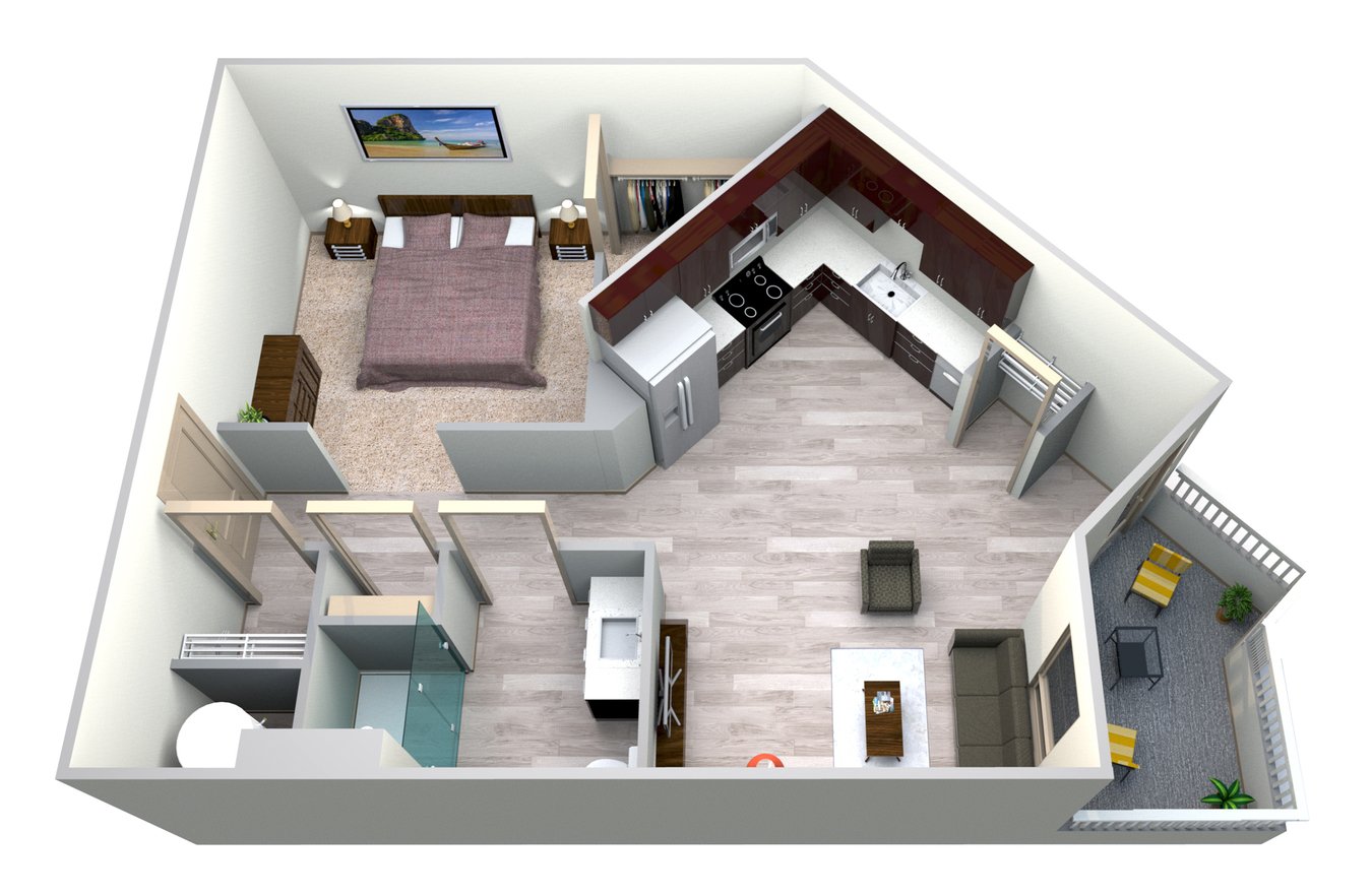 1 Bedroom 1 Bathroom Apartment for rent at Azure Houston Apartments in Houston, TX