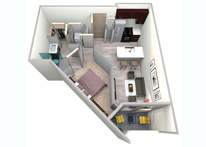 1 Bedroom 1 Bathroom Apartment for rent at Azure Houston Apartments in Houston, TX