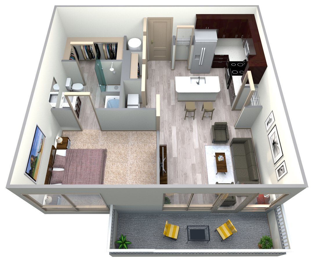 1 Bedroom 1 Bathroom Apartment for rent at Azure Houston Apartments in Houston, TX