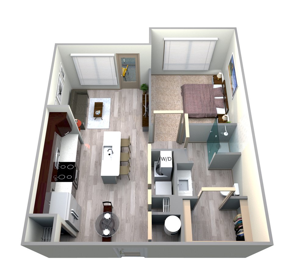 1 Bedroom 1 Bathroom Apartment for rent at Azure Houston Apartments in Houston, TX