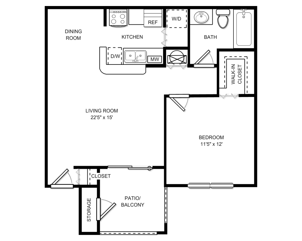 1 Bedroom 1 Bathroom Apartment for rent at Lakewood Place in Brandon, FL