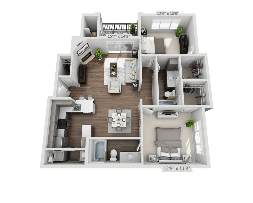 2 Bedrooms 2 Bathrooms Apartment for rent at Windemere at Sycamore Highlands in Riverside, CA
