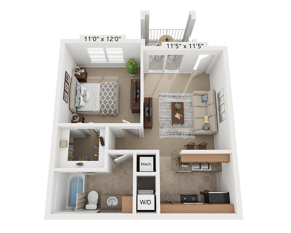 1 Bedroom 1 Bathroom Apartment for rent at Lakewood Place in Brandon, FL