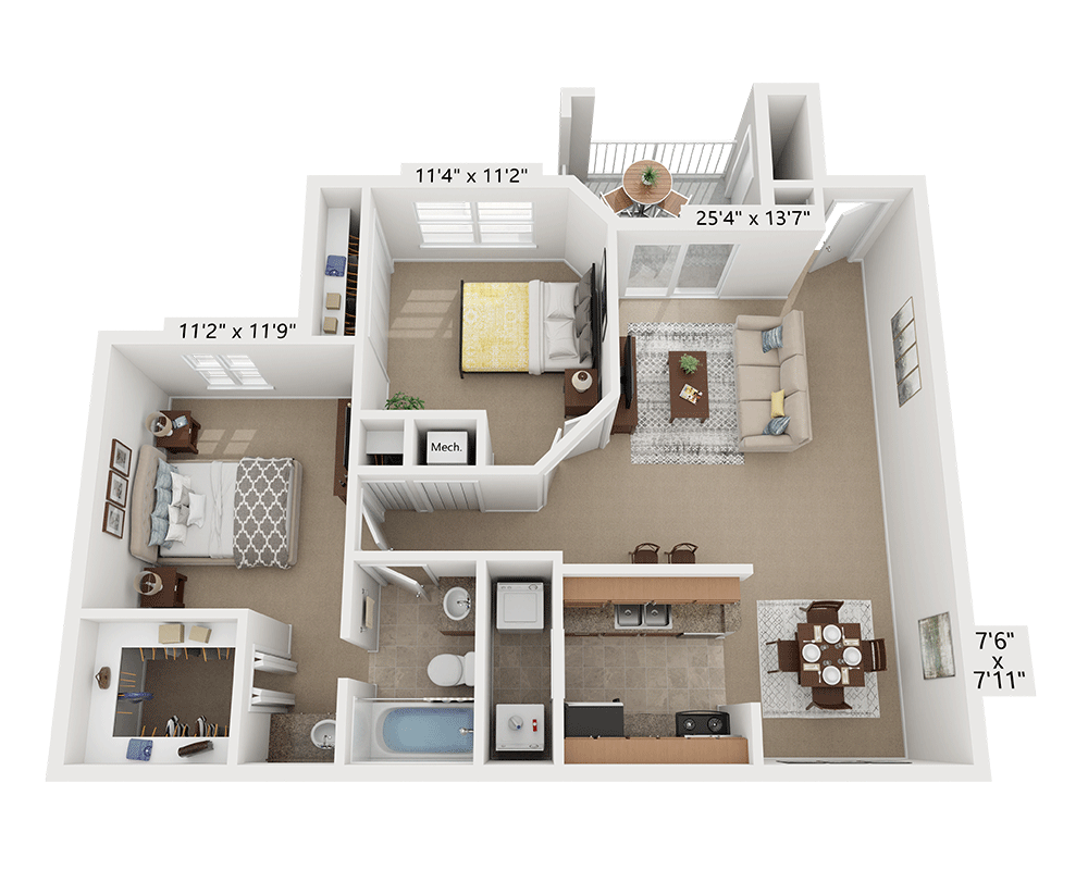 2 Bedrooms 1 Bathroom Apartment for rent at Lakewood Place in Brandon, FL