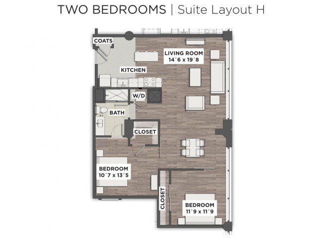 2 Bedrooms 1 Bathroom Apartment for rent at The Julian in Columbus, OH