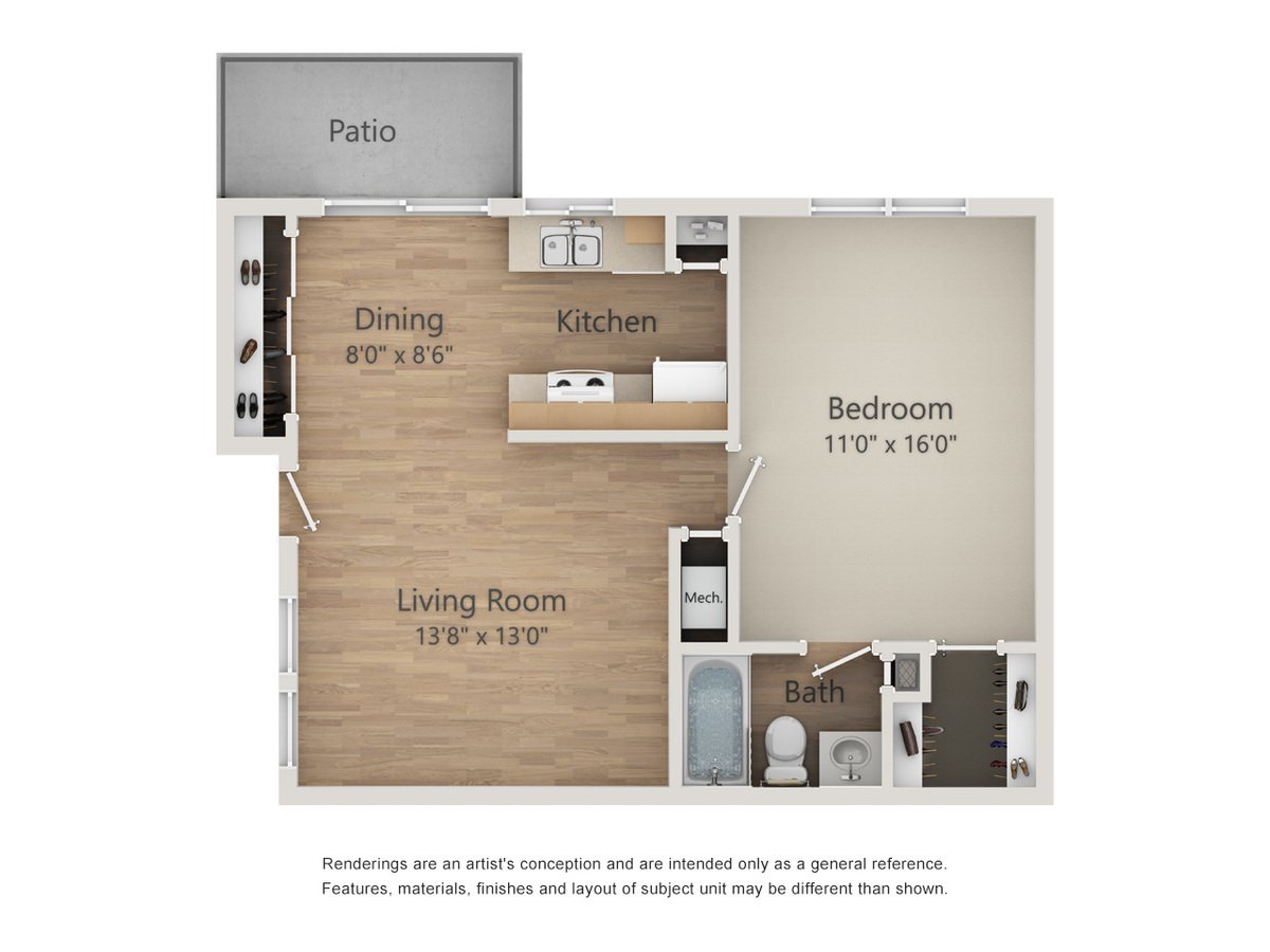 1 Bedroom 1 Bathroom Apartment for rent at Woodway Apartments in San Antonio, TX