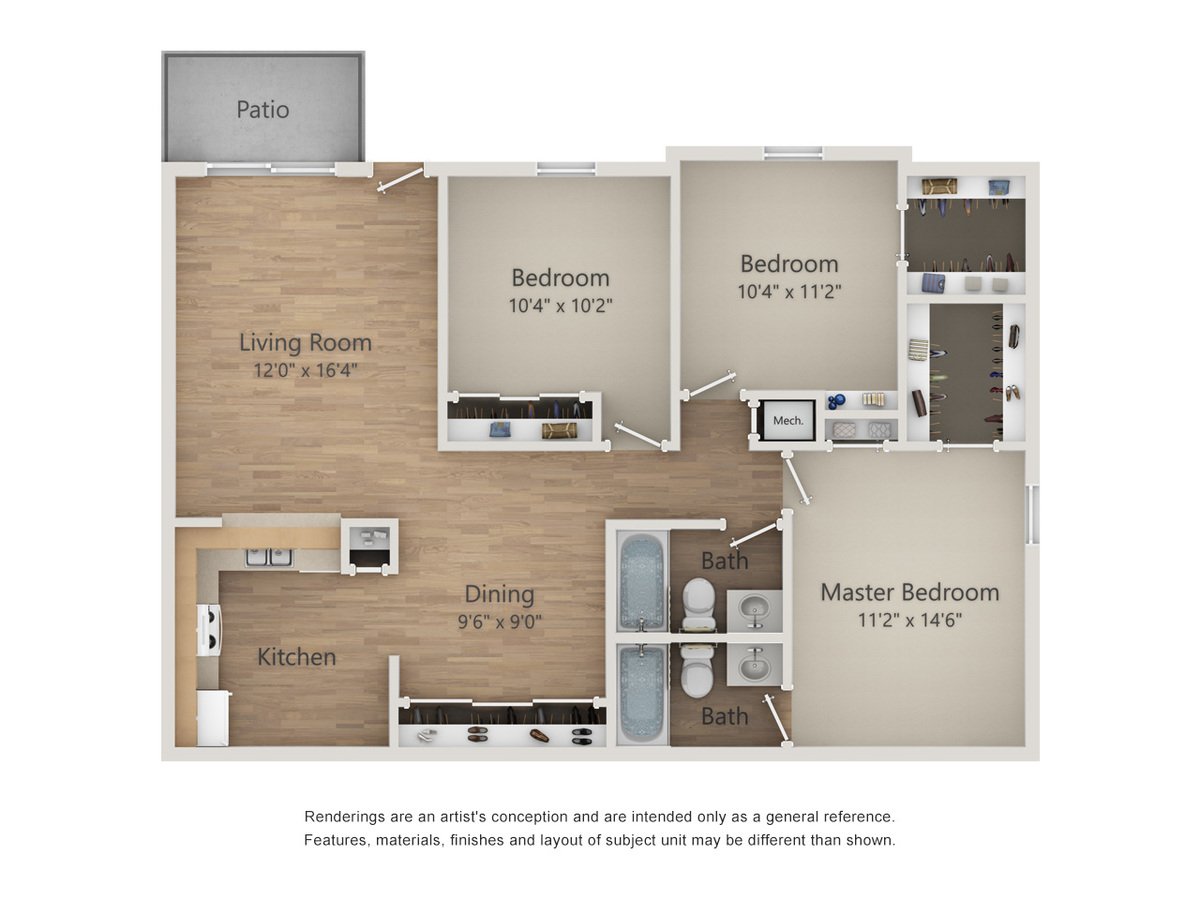 3 Bedrooms 2 Bathrooms Apartment for rent at Woodway Apartments in San Antonio, TX