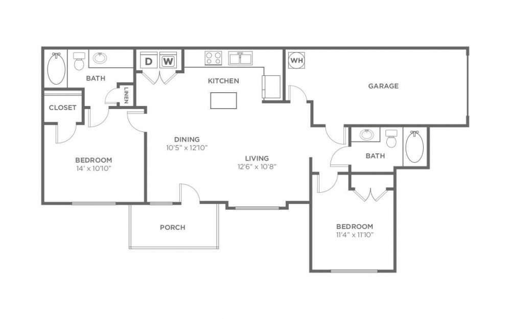 2 Bedrooms 2 Bathrooms Apartment for rent at Cottages At South Acres in Houston, TX