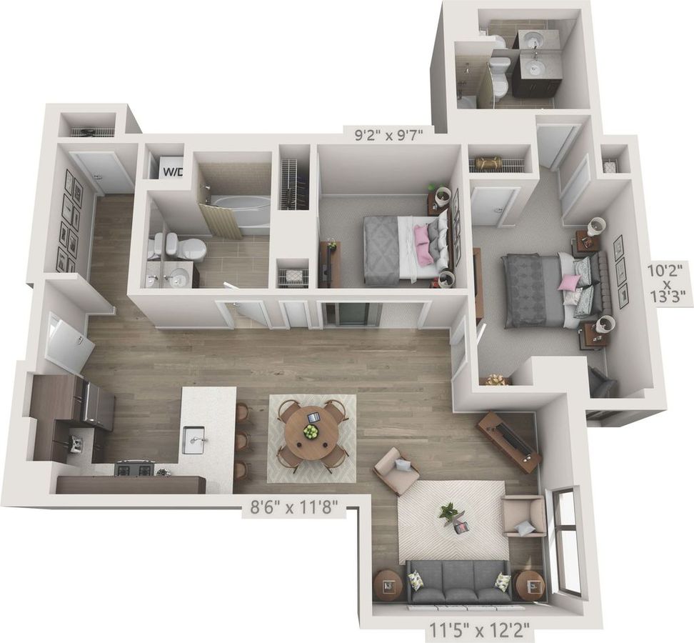 2 Bedrooms 2 Bathrooms Apartment for rent at 150 Van Ness in San Francisco, CA