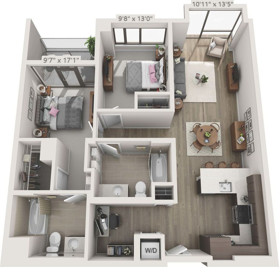 2 Bedrooms 2 Bathrooms Apartment for rent at 150 Van Ness in San Francisco, CA