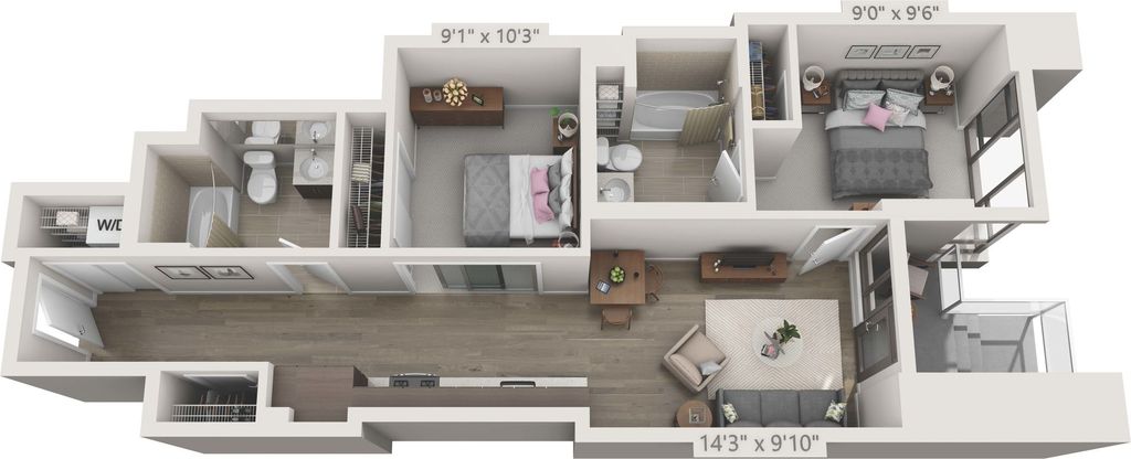 2 Bedrooms 2 Bathrooms Apartment for rent at 150 Van Ness in San Francisco, CA