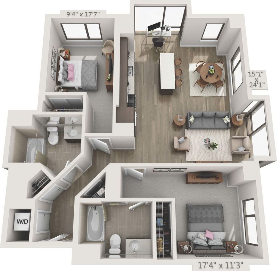 2 Bedrooms 2 Bathrooms Apartment for rent at 150 Van Ness in San Francisco, CA
