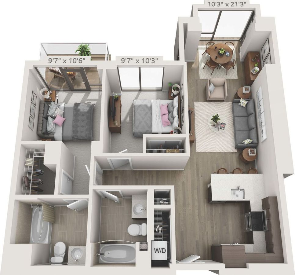 2 Bedrooms 2 Bathrooms Apartment for rent at 150 Van Ness in San Francisco, CA