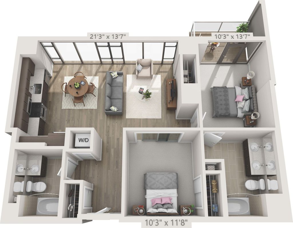 2 Bedrooms 2 Bathrooms Apartment for rent at 150 Van Ness in San Francisco, CA