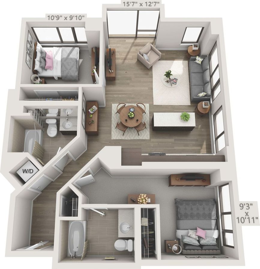 2 Bedrooms 2 Bathrooms Apartment for rent at 150 Van Ness in San Francisco, CA