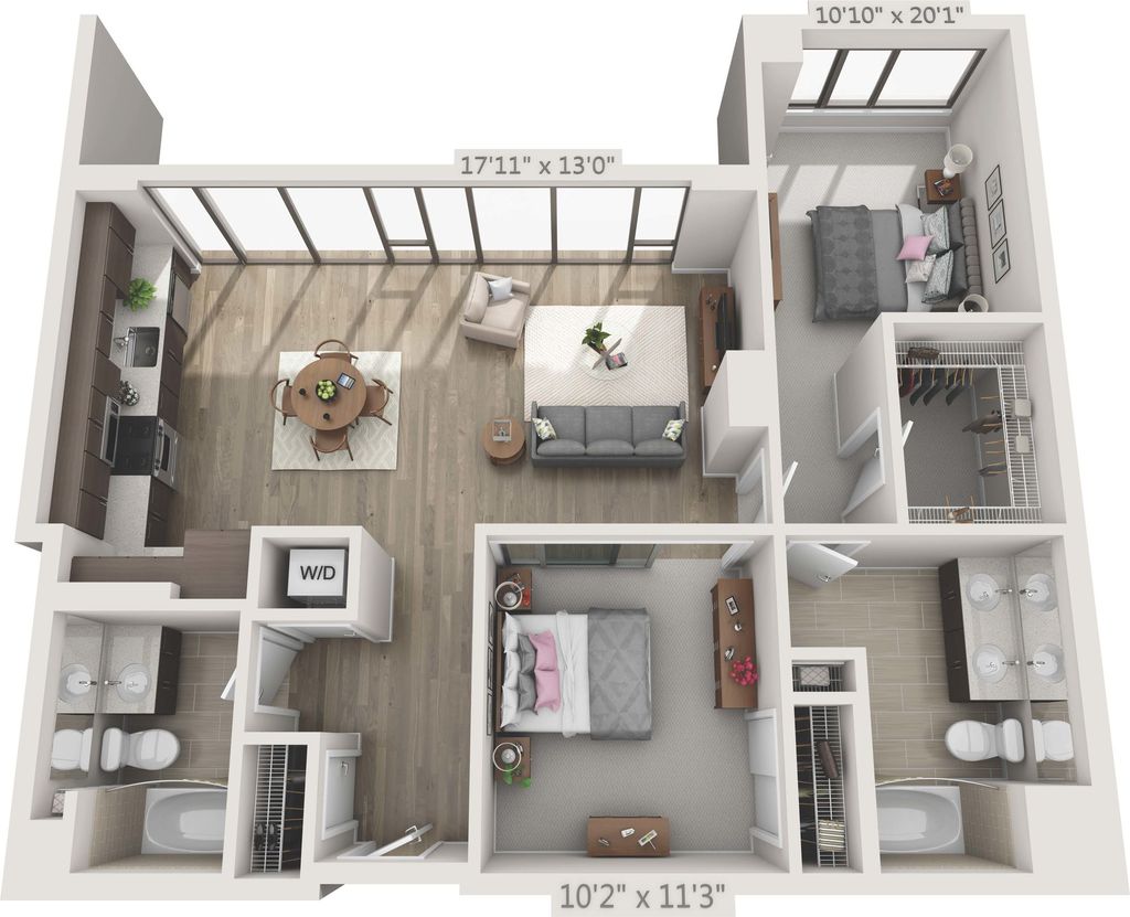 2 Bedrooms 2 Bathrooms Apartment for rent at 150 Van Ness in San Francisco, CA