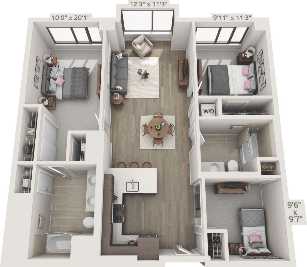 3 Bedrooms 2 Bathrooms Apartment for rent at 150 Van Ness in San Francisco, CA