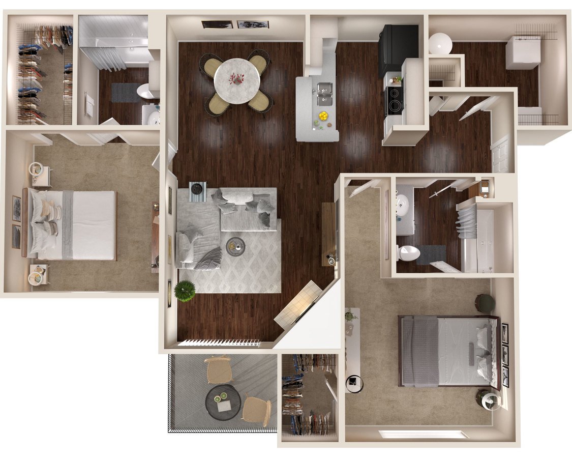 2 Bedrooms 2 Bathrooms Apartment for rent at The Lakes Apartments in Indianapolis, IN