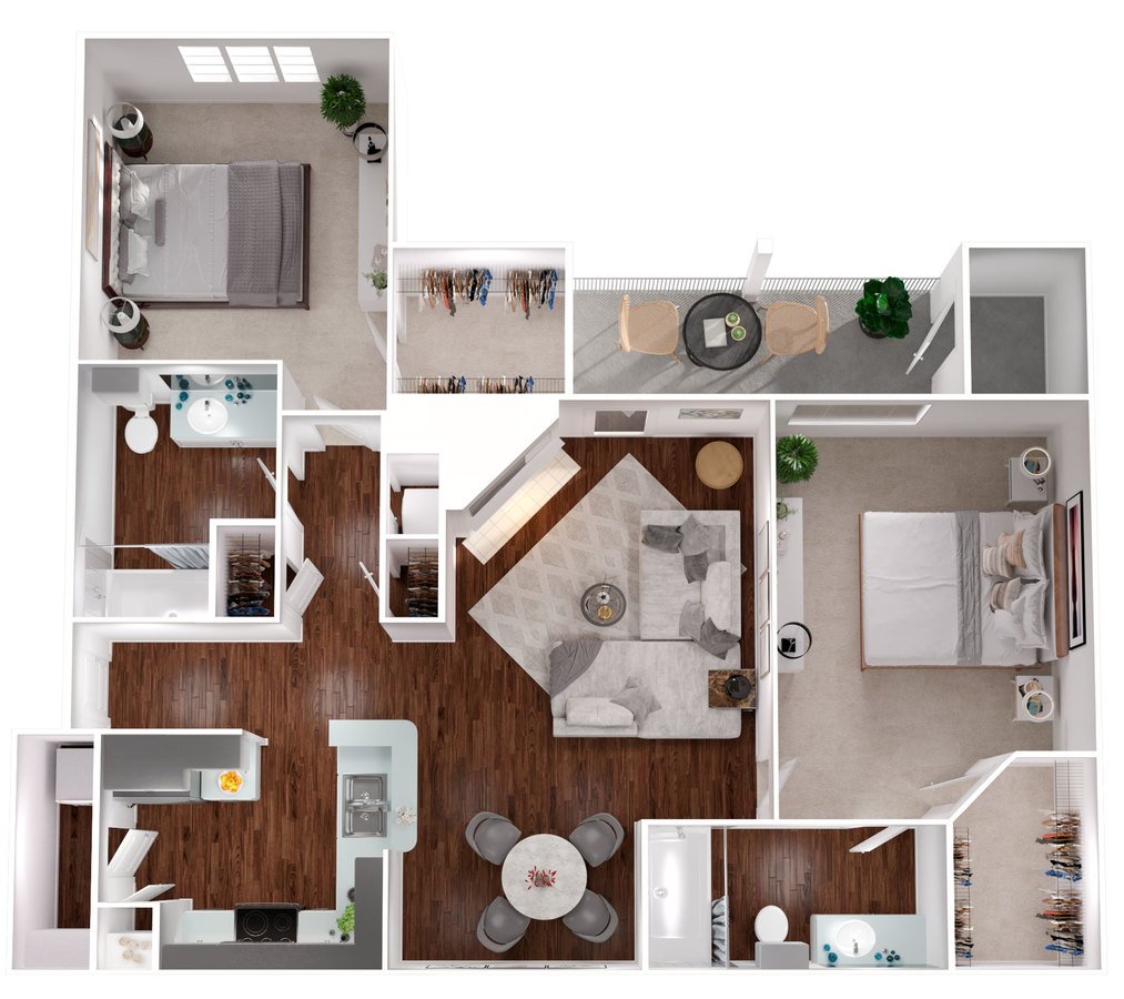 2 Bedrooms 2 Bathrooms Apartment for rent at Castle Creek Apartments in Indianapolis, IN