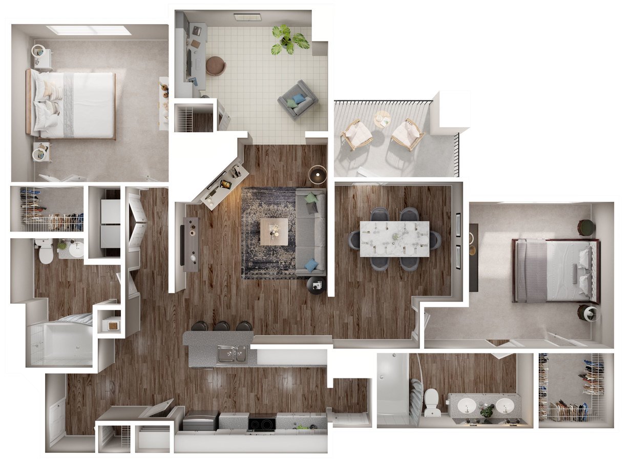 2 Bedrooms 2 Bathrooms Apartment for rent at Lake Clearwater Apartments in Indianapolis, IN
