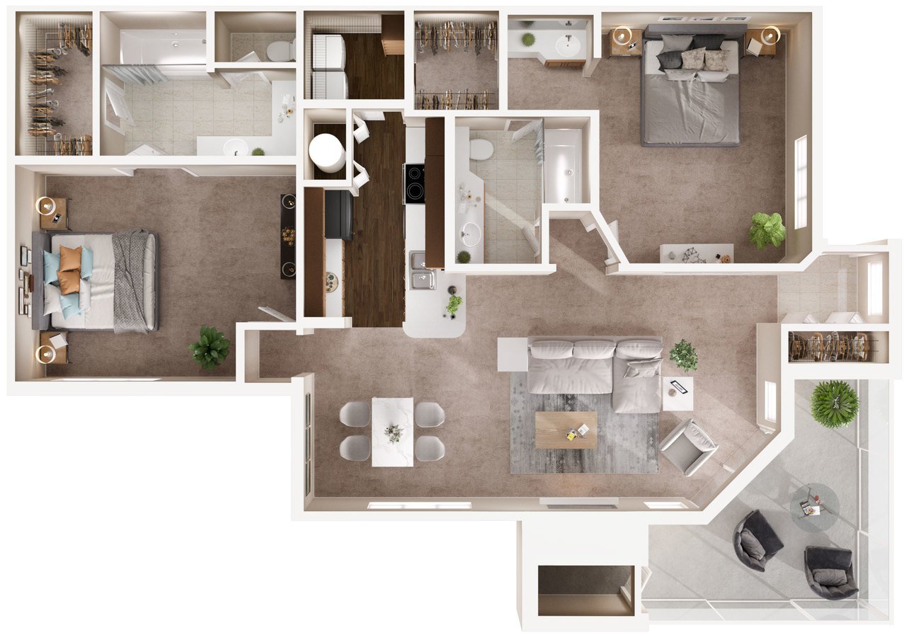 2 Bedrooms 2 Bathrooms Apartment for rent at Willow Lake Apartments in Indianapolis, IN