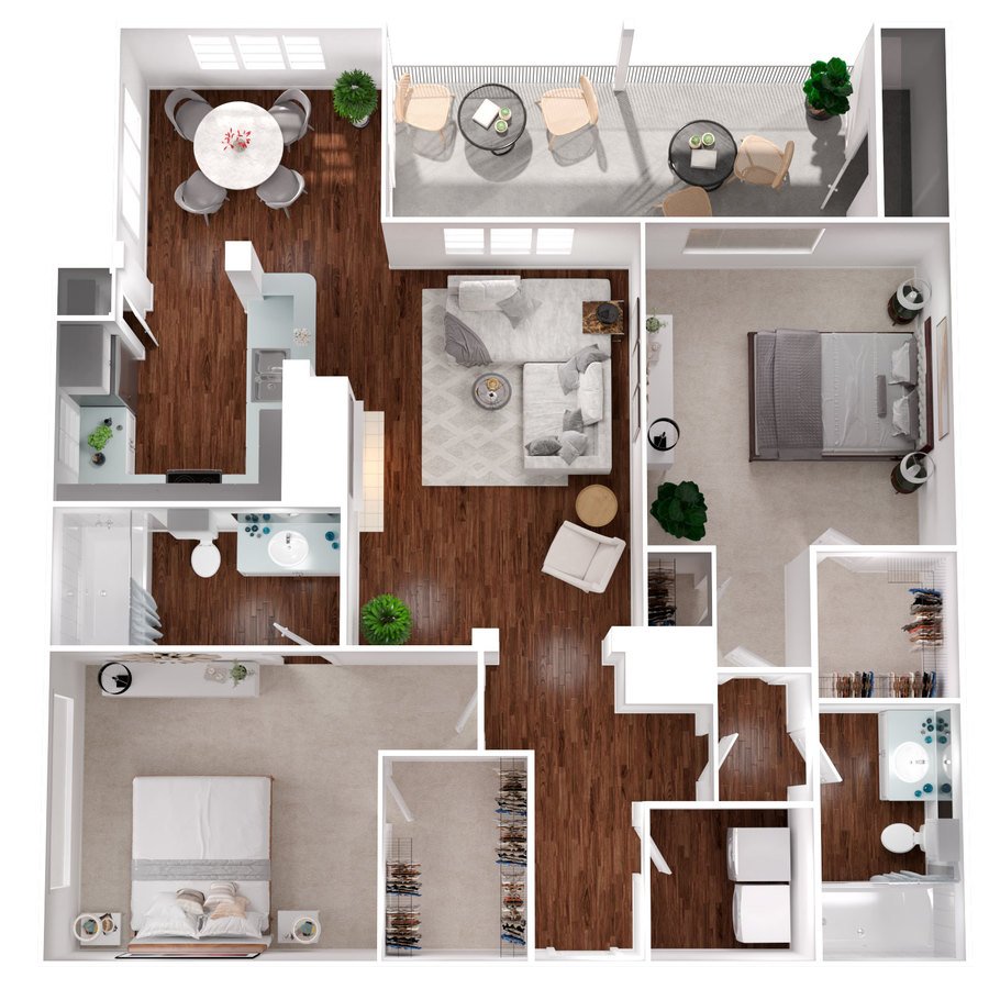 2 Bedrooms 2 Bathrooms Apartment for rent at Castle Creek Apartments in Indianapolis, IN