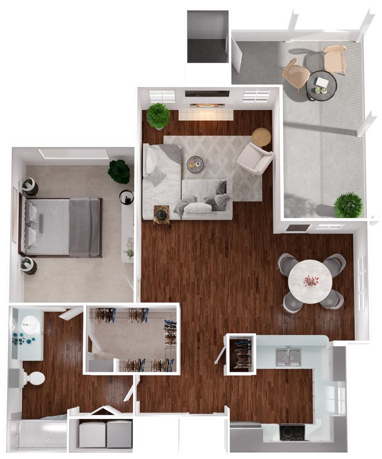 1 Bedroom 1 Bathroom Apartment for rent at Castle Creek Apartments in Indianapolis, IN
