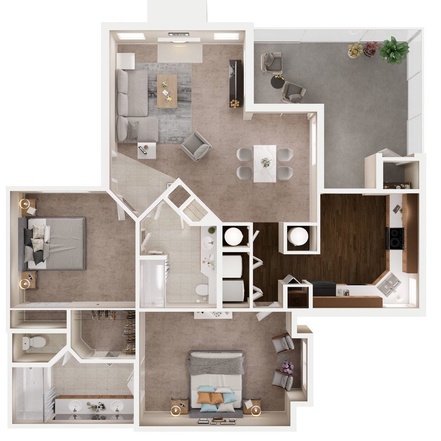 2 Bedrooms 2 Bathrooms Apartment for rent at Willow Lake Apartments in Indianapolis, IN