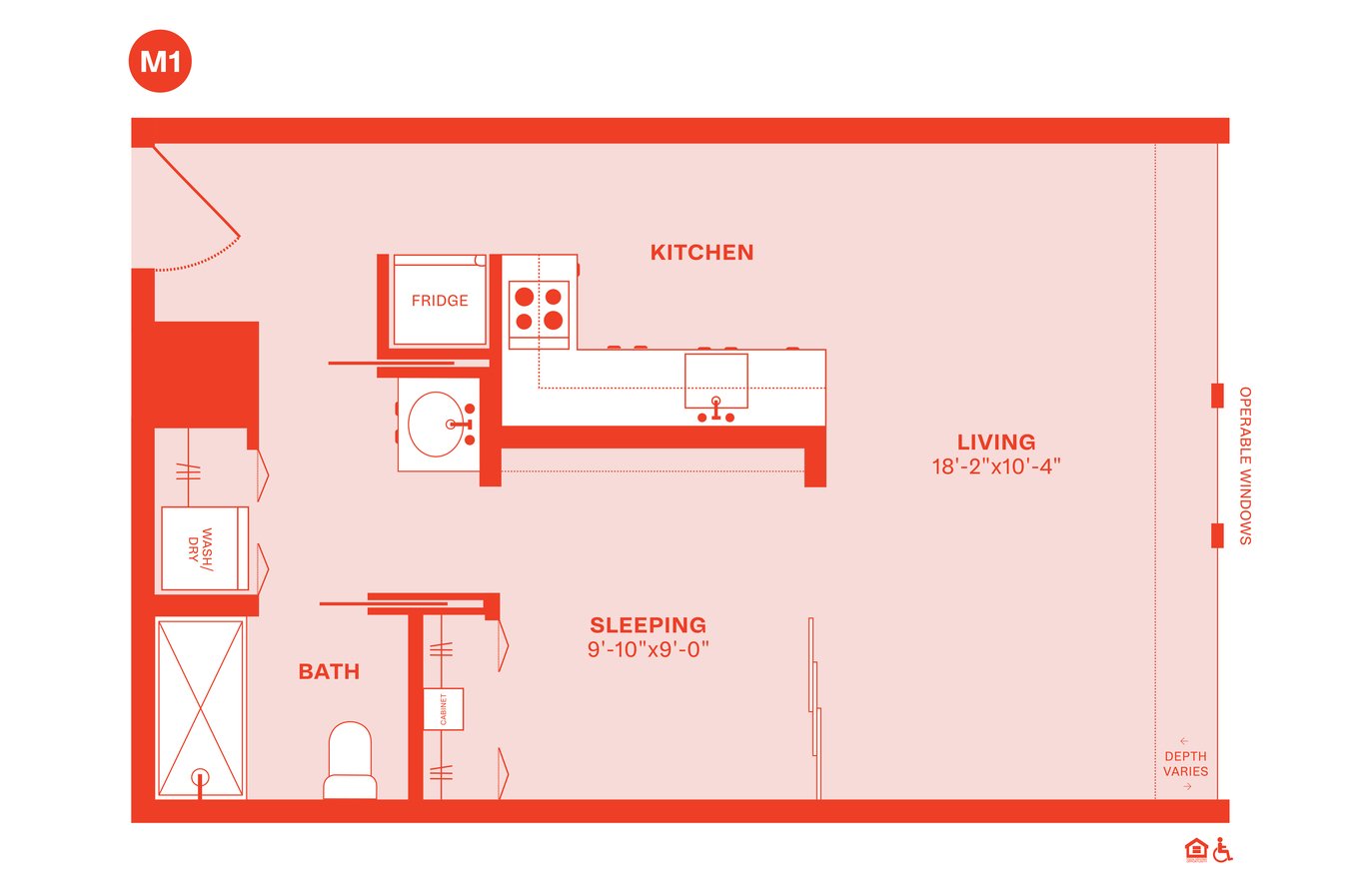 1 Bedroom 1 Bathroom Apartment for rent at Harrison Urby in Harrison, NJ