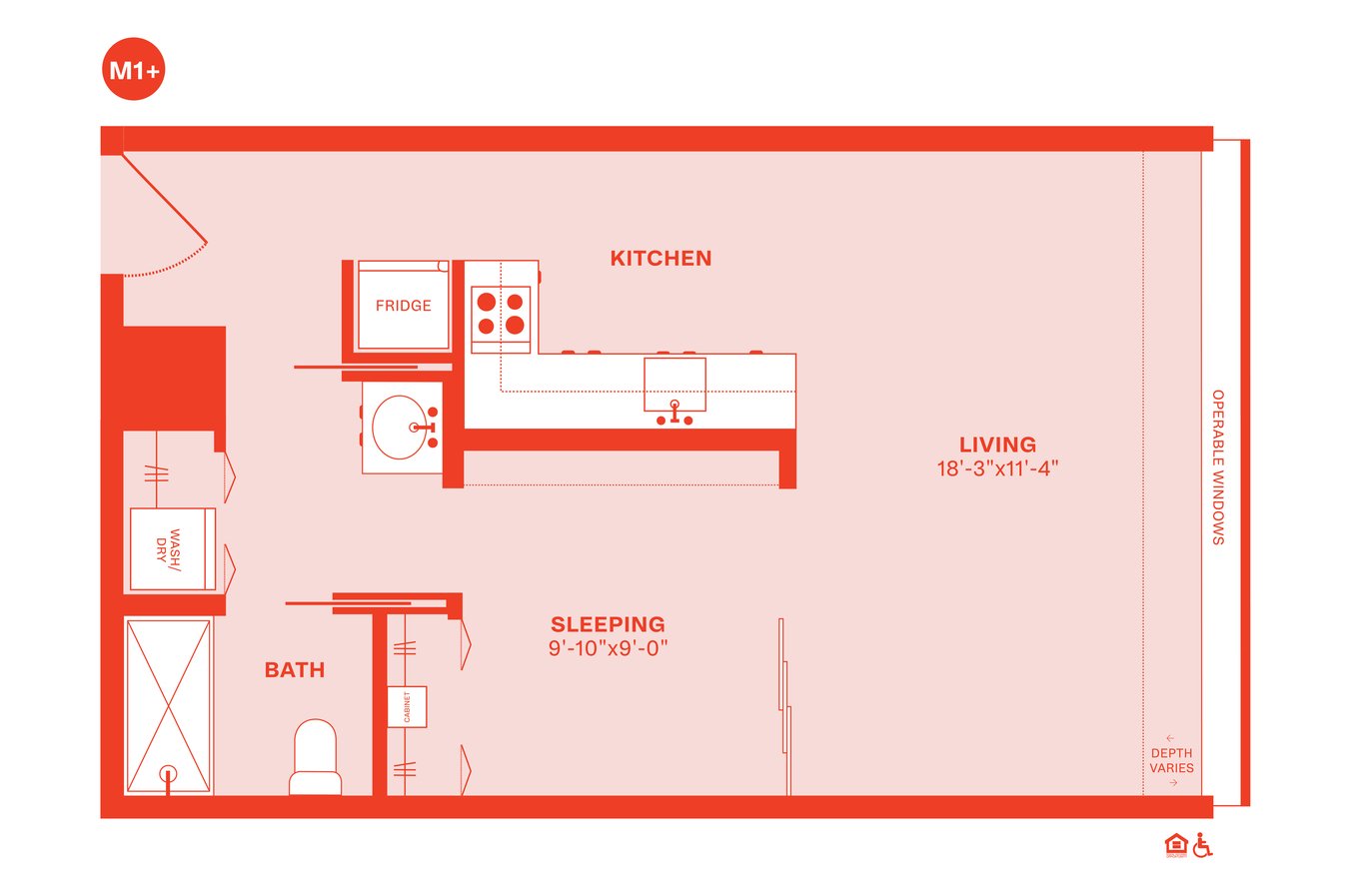 1 Bedroom 1 Bathroom Apartment for rent at Harrison Urby in Harrison, NJ