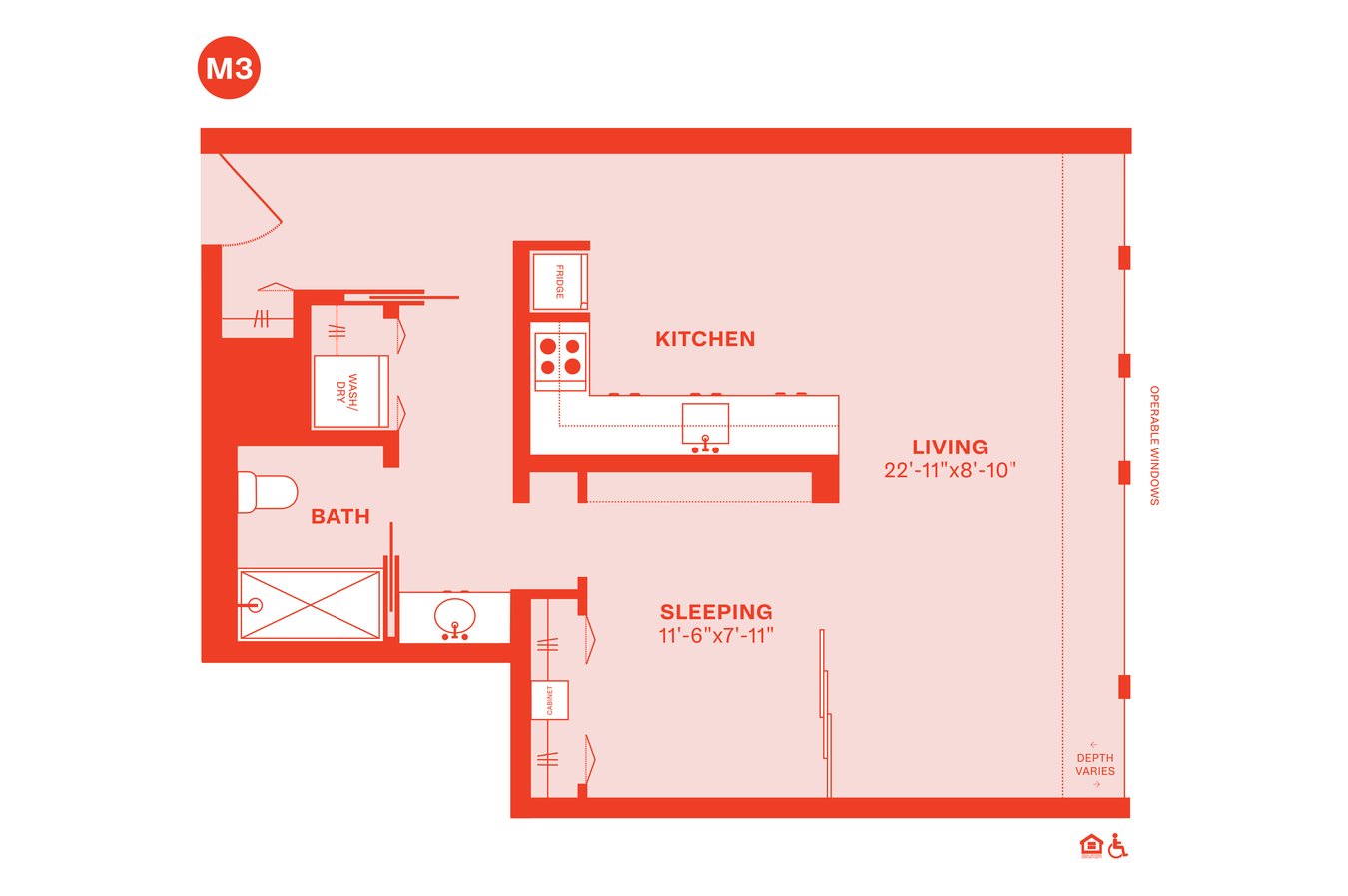 1 Bedroom 1 Bathroom Apartment for rent at Harrison Urby in Harrison, NJ