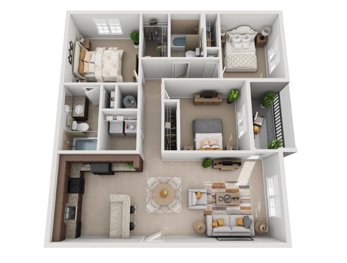 3 Bedrooms 2 Bathrooms Apartment for rent at Sierra Grande Apartments in Naples, FL