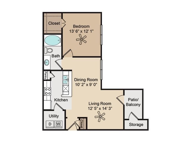 1 Bedroom 1 Bathroom Apartment for rent at Crescent Pointe Apartments in College Station, TX
