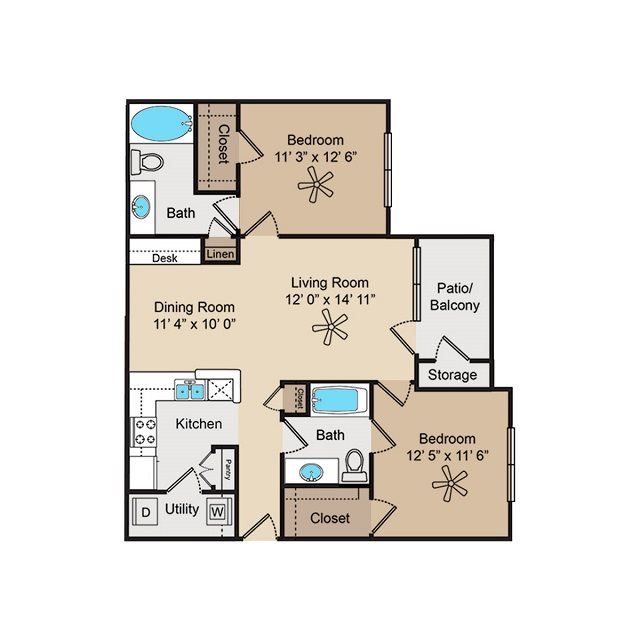 2 Bedrooms 2 Bathrooms Apartment for rent at Crescent Pointe Apartments in College Station, TX