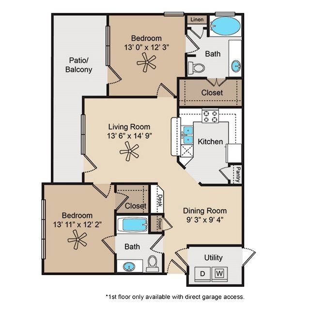 2 Bedrooms 2 Bathrooms Apartment for rent at Crescent Pointe Apartments in College Station, TX