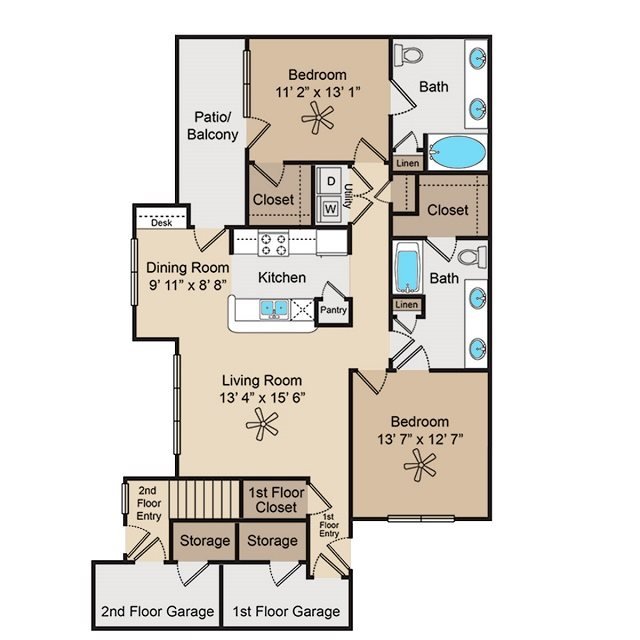 2 Bedrooms 2 Bathrooms Apartment for rent at Crescent Pointe Apartments in College Station, TX