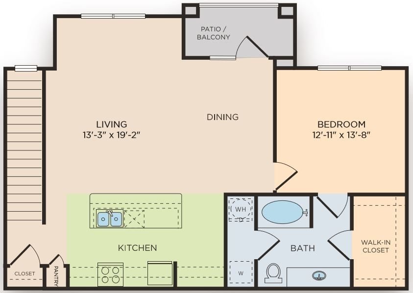 1 Bedroom 1 Bathroom Apartment for rent at The Curve At Crescent Pointe in College Station, TX