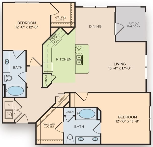 2 Bedrooms 2 Bathrooms Apartment for rent at The Curve At Crescent Pointe in College Station, TX