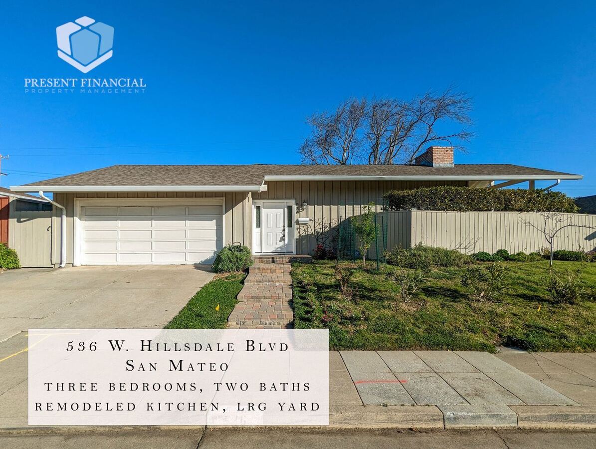 536 W Hillsdale Blvd San Mateo, CA House for Rent Rentable