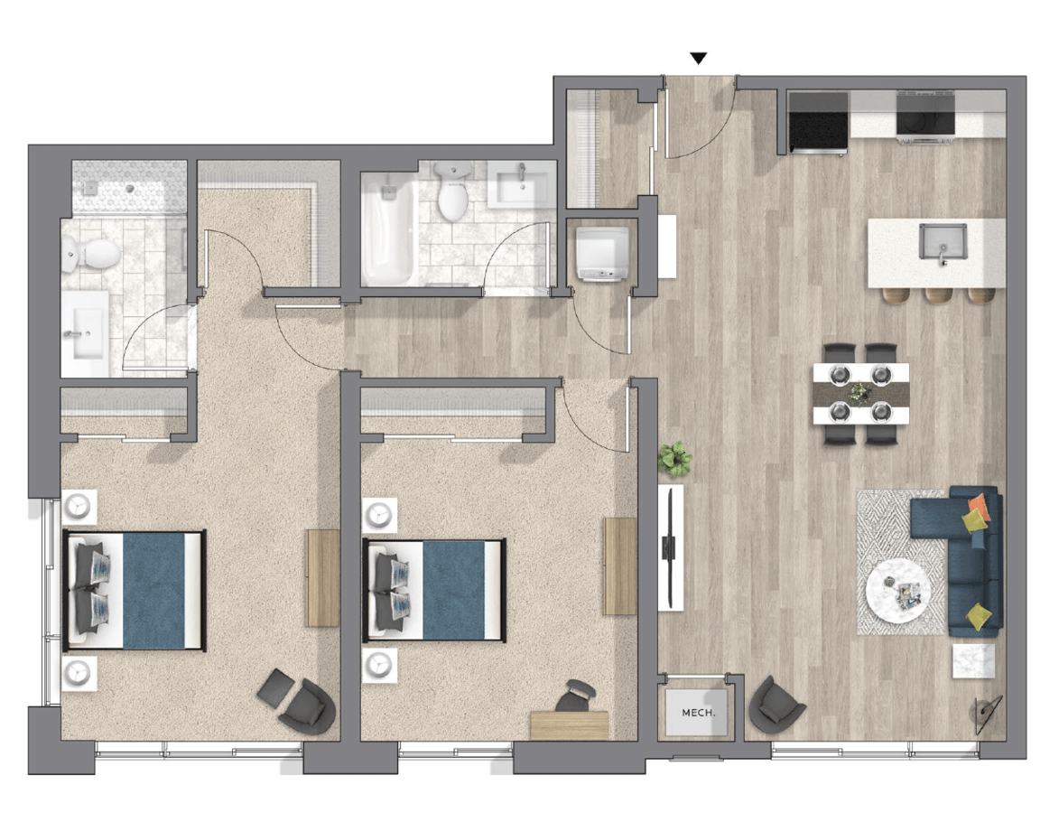 2 Bedrooms 2 Bathrooms Apartment for rent at The Hub At 31 Brewerytown in Philadelphia, PA