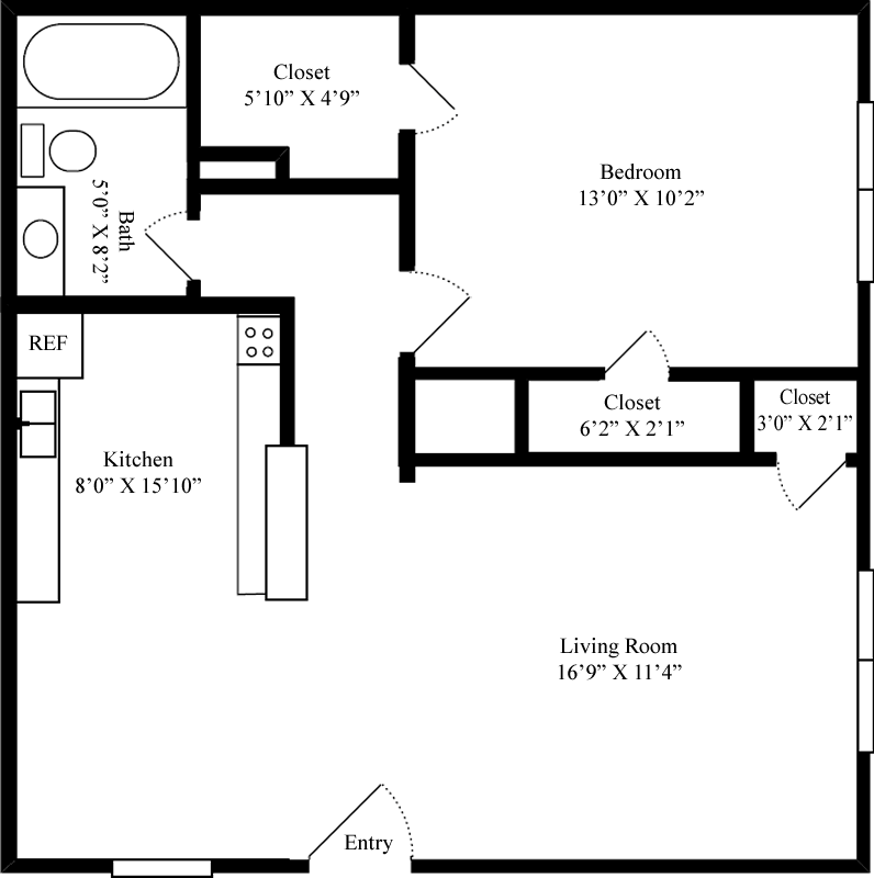 1 Bedroom 1 Bathroom Apartment for rent at Buffalo Ridge in Princeton, TX