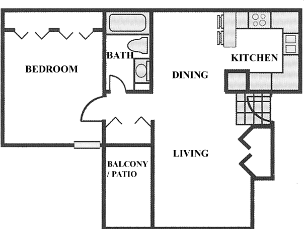 1 Bedroom 1 Bathroom Apartment for rent at Highlands Of Duncanville in Duncanville, TX
