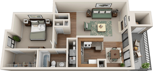 1 Bedroom 1 Bathroom Apartment for rent at RiverCrest Apartments in Waco, TX
