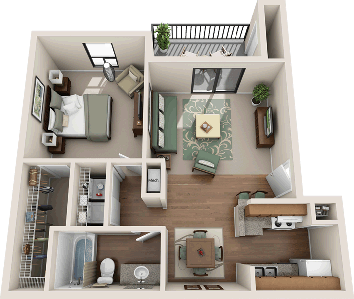 1 Bedroom 1 Bathroom Apartment for rent at RiverCrest Apartments in Waco, TX