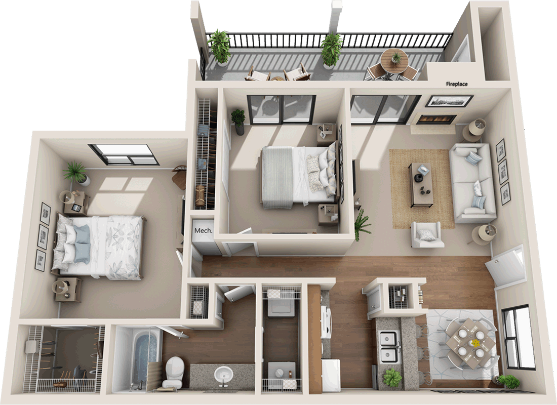 2 Bedrooms 1 Bathroom Apartment for rent at RiverCrest Apartments in Waco, TX