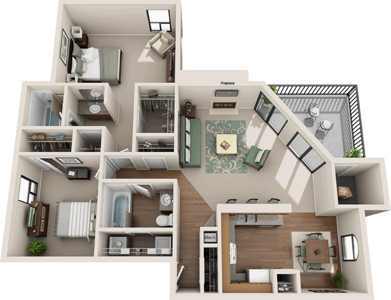 2 Bedrooms 2 Bathrooms Apartment for rent at RiverCrest Apartments in Waco, TX