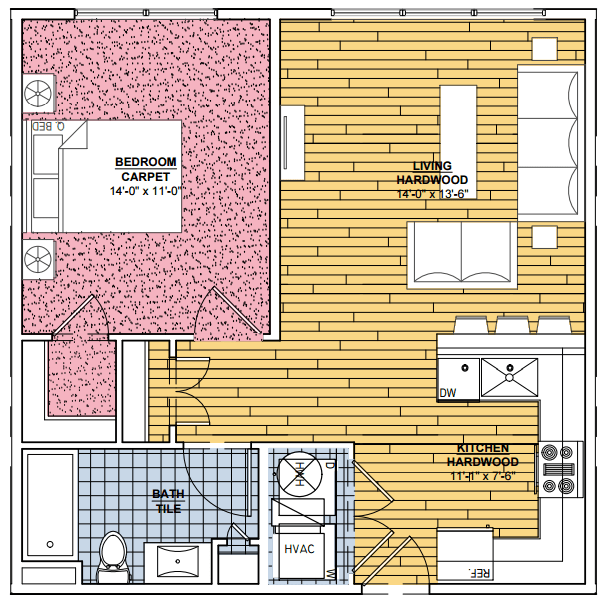 1 Bedroom 1 Bathroom Apartment for rent at 1002 N 2Nd Street in Philadelphia, PA